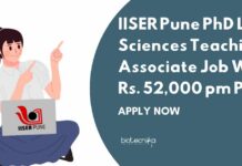 IISER Pune Life Sciences Teaching Associate