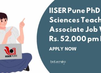 IISER Pune Life Sciences Teaching Associate