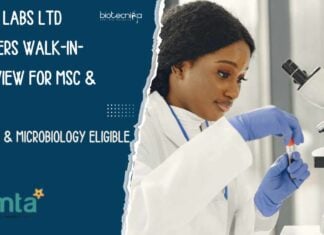 Vimta Labs Freshers Walk-In-Interview