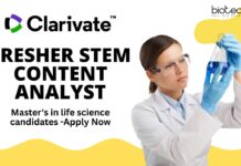 Fresher STEM Content Analyst at Clarivate, Master's in life science candidates -Apply Now