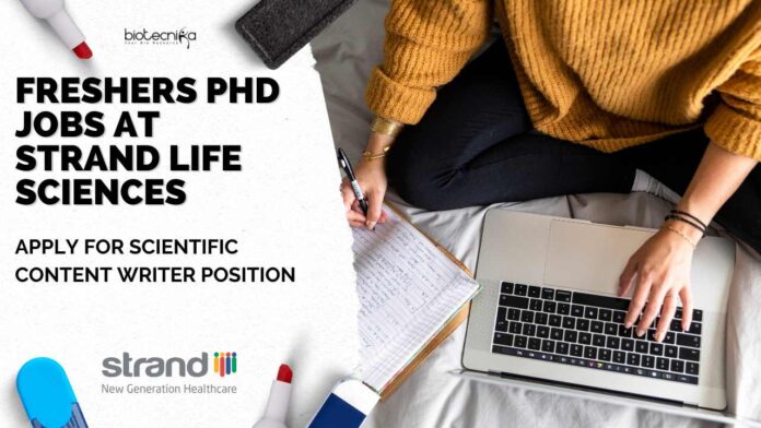Freshers PhD Jobs at Strand Life Sciences