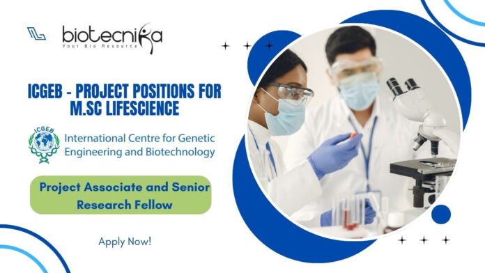 ICGEB MSc Life Sciences Project Vacancies - Apply Now!