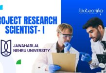 JNU Project Research Scientist-I Recruitment– Ph.D. Life Sciences Apply Now!