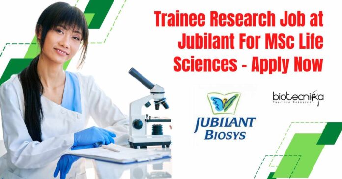 Trainee Research Job at Jubilant