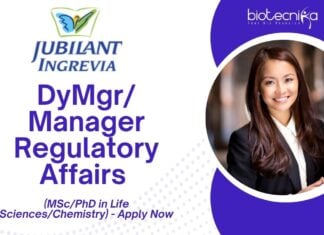 Jubilant Ingrevia Limited - Dy MgrManager - Regulatory Affairs (MScPhD in Life SciencesChemistry) - Apply Now