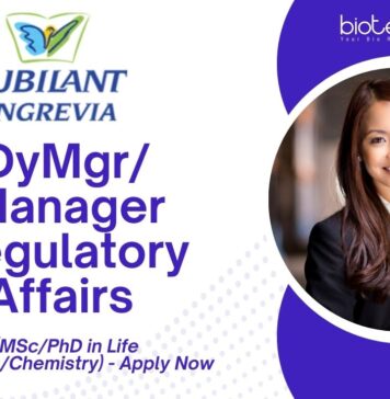 Jubilant Ingrevia Limited - Dy MgrManager - Regulatory Affairs (MScPhD in Life SciencesChemistry) - Apply Now