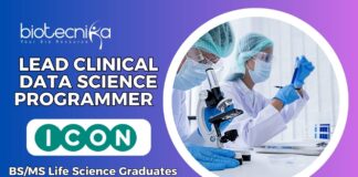 Lead Clinical Data Science Programmer Job at ICON- BS/MS Life Science Graduates Apply Now!