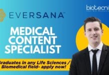 Medical Content Specialist at Eversana, Graduates in any Life Sciences Biomedical field- apply now!