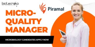 Micro- Quality Manager at Piramal Pharma Limited, Microbiology candidates Apply Now