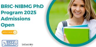 BRIC-NIBMG PhD Program 2025 Admissions