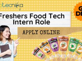 Freshers Food Tech Intern Role