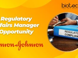 Regulatory Affairs Manager Opportunity