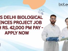 AIIMS Delhi Biological Sciences Project Job