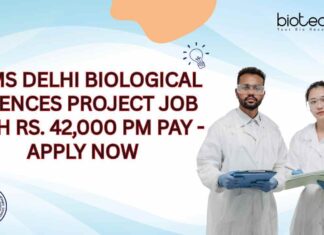 AIIMS Delhi Biological Sciences Project Job