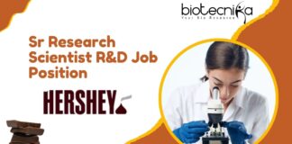 Sr Research Scientist R&D Job Position