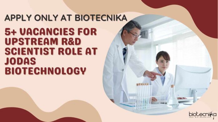 Upstream R&D Scientist Job at Jodas Biotechnology