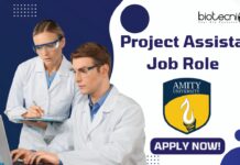 Project Assistant Job Role at Amity University! MSc Life Science NET Qualified Candidates Apply Now