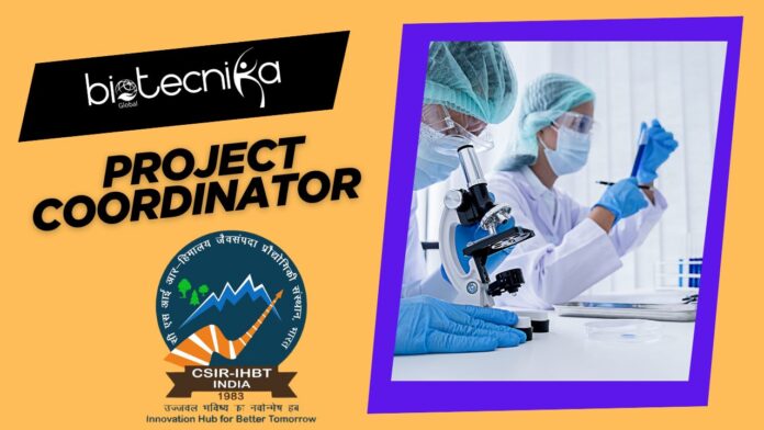 Project Coordinator Job at CSIR-IHBT –  MSc Biotech Apply Now!