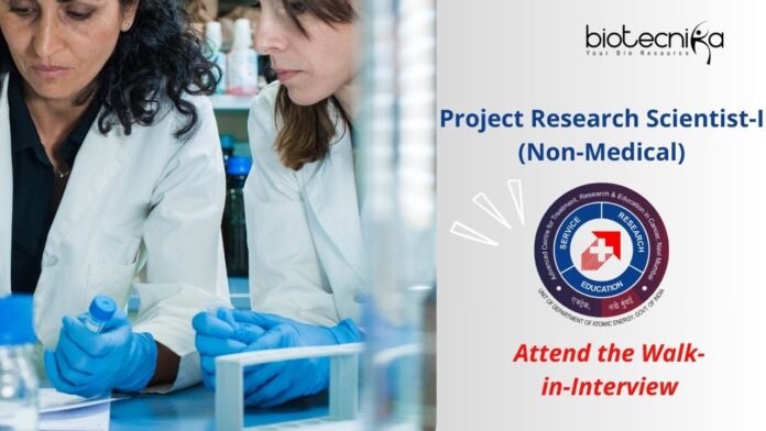 Project Research Scientist-I (Non-Medical) at ACTREC | Walk-in-Interview