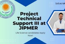 Project Technical Support III at JIPMER - Life Science candidates Apply Now!