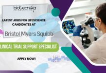 Bristol Myers Squibb as Clinical Trial Support Specialist – Apply Now! BMS Clinical Trial Support Specialist Job Opening, Apply Online