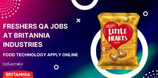 Freshers QA Jobs at Britannia Industries