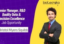 Senior Manager, R&D Quality Data & Decision Excellence Job Opportunity