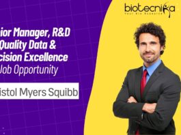 Senior Manager, R&D Quality Data & Decision Excellence Job Opportunity