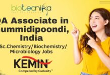 Kemin QA Associate Job For MSc Biochem & Microbiology, Apply Online QA Associate – Quality Control Kemin Industries, Gummidipoondi Apply Now!