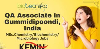 QA Associate – Quality Control Kemin Industries, Gummidipoondi Apply Now!
