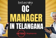 QC Manager at Hetero Biopharma in Jadcherla, Telangana