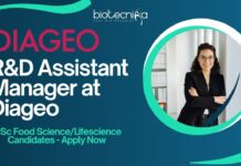R&D Assistant Manager at Diageo, MSc Food Science Candidates Apply Now R&D Assistant Manager at Diageo, MSc Food ScienceLifescience Candidates - Apply Now