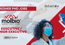Freshers PhD Lifescience jobs