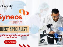 Syneos Health Lifescience Job as a Project Specialist - Apply Now!