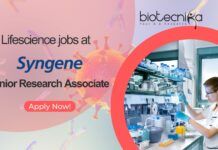 Syngene Senior Research Associate Job – Apply Now! Syngene Immunology Research Jobs - Apply Online