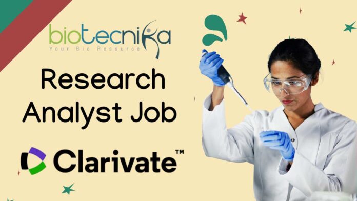 Research Analyst Job at Clarivate Hybrid Role in Bangalore, India