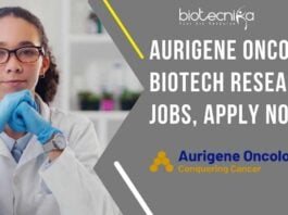 Aurigene Oncology Biotech Research Jobs