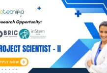Research Opportunity: Project Scientist Job at BRIC-inStem | Apply Now Research Opportunity: Project Scientist – II Job at BRIC-inStem | Apply Now
