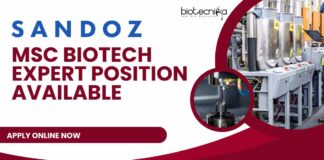Sandoz MSc Biotech Expert Position