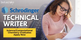 Schrödinger Technical Writer - ScienceComputational Chemistry Graduates Apply Now