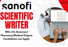 Scientific Writer at Sanofi, MSc Life Sciences Candidates Can Apply Scientific Writer at Sanofi, MSc Life SciencesPharmacyMedical Degree Candidates can Apply
