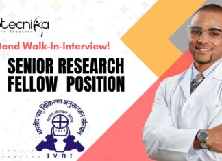 Senior Research Fellow (SRF) Position at IVRI- Attend Walk-In-Interview!