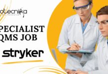Specialist QMS Job at Stryker – BSC Biotechnology Candidates Apply Now!