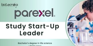 Study Start-Up Leader at Parexel, Bachelor's degree in life science -Apply now!