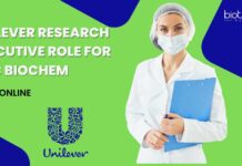 Unilever Research Executive Role For MSc Biochem – Apply Online Unilever Research Executive Role