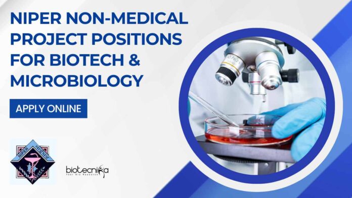 NIPER Non-Medical Project Positions