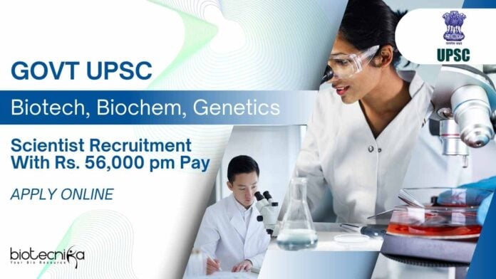 UPSC Biotechnology Jobs 2025