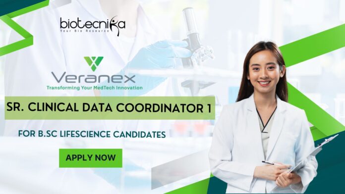 Veranex Clinical Data Coordinator Job for B.Sc Lifescience - Apply!