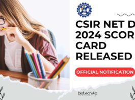 CSIR NET Dec 2024 Score Card Released