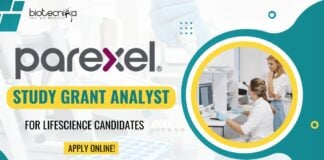 Parexel Lifescience Job as Study Grant Analyst - Apply Online!